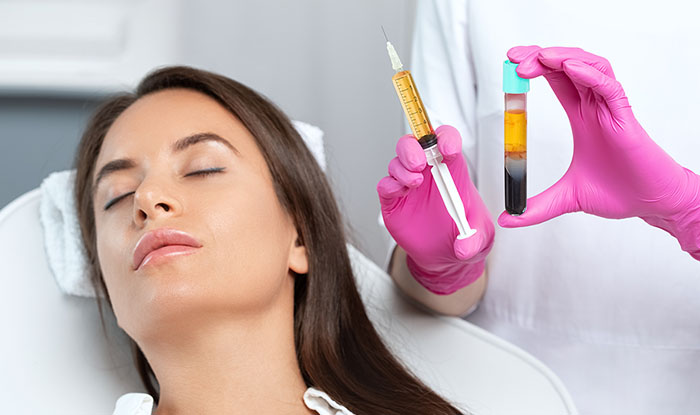 Platelet-rich plasma being prepared from a blood sample